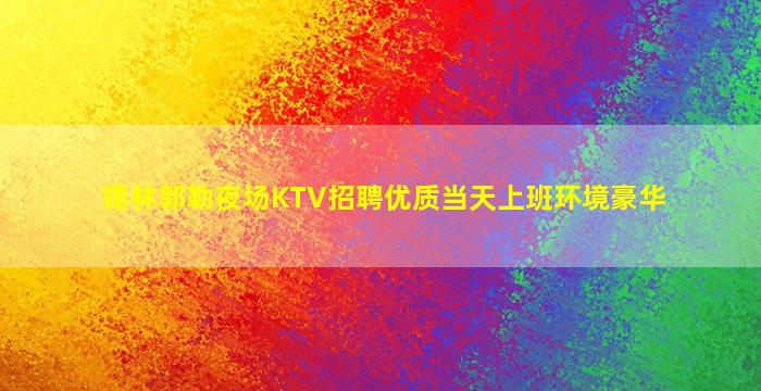 锡林郭勒夜场KTV招聘优质当天上班环境豪华